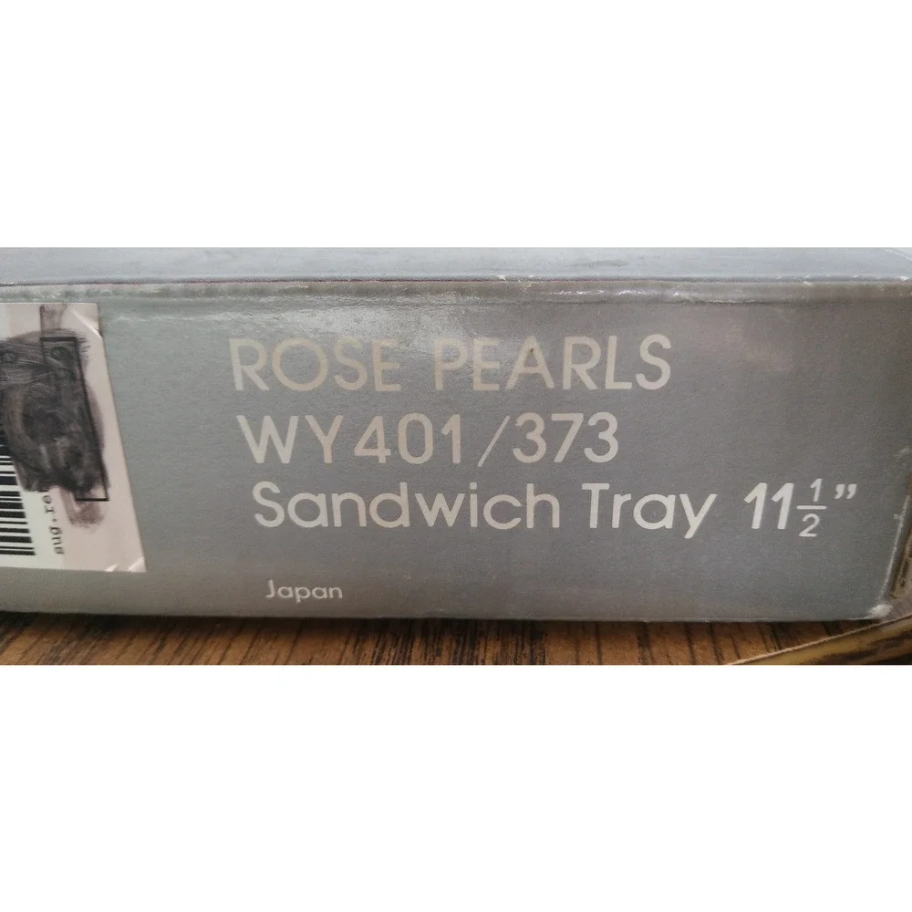 Home Beautiful Rose Pearls 11 1/2 Inch Crystal Sandwich Tray